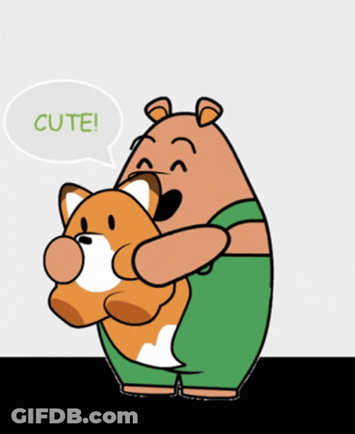 Animated Bear Hugging Dog GIF