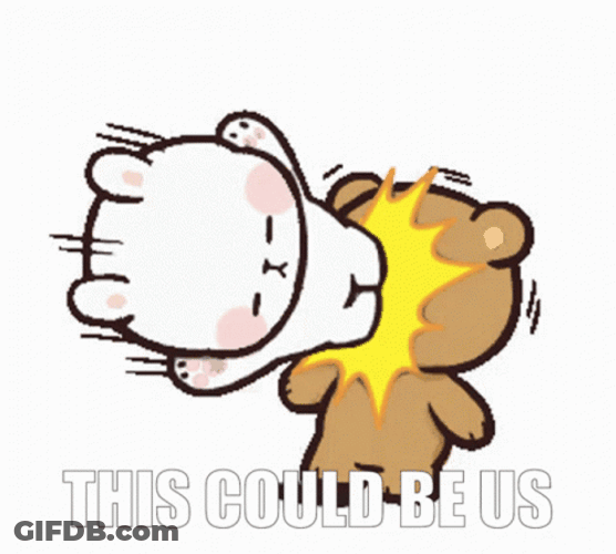 Animated Bear Kicking Face GIF