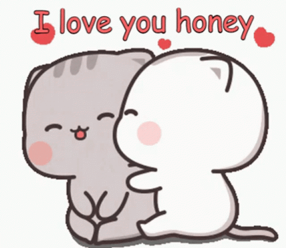Animated Bear Kissing I Love You Honey GIF