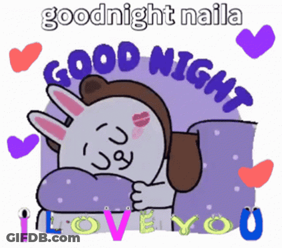 Animated Bear Kissing Naila Good Night GIF