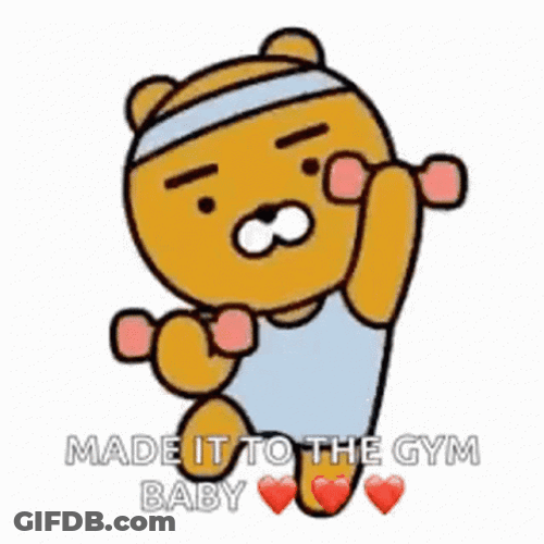 Animated Bear Made It To Gym Meme GIF