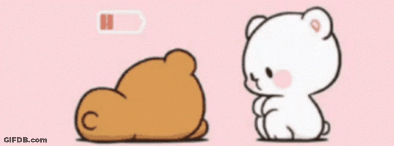 Animated Bear Needs Recharge GIF