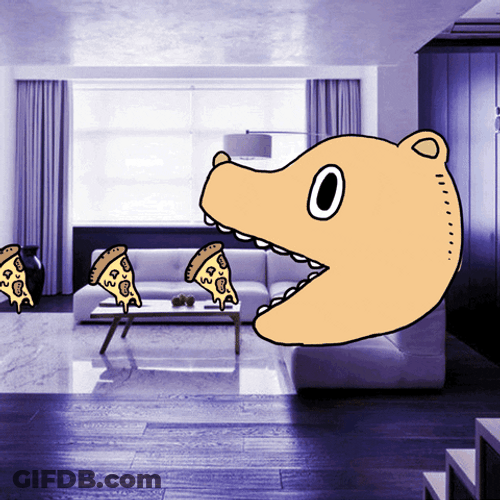 Animated Bear Pizza Party GIF
