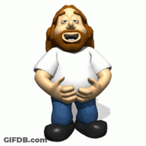Animated Bearded Guy Belly Laughing GIF