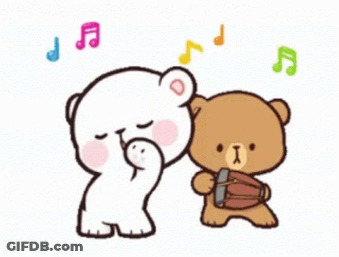 Animated Bears Playing Instruments GIF