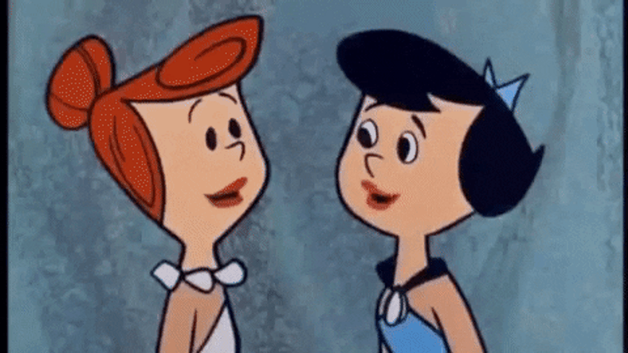 Animated Betty And Wilma Laughing The Flintstones GIF
