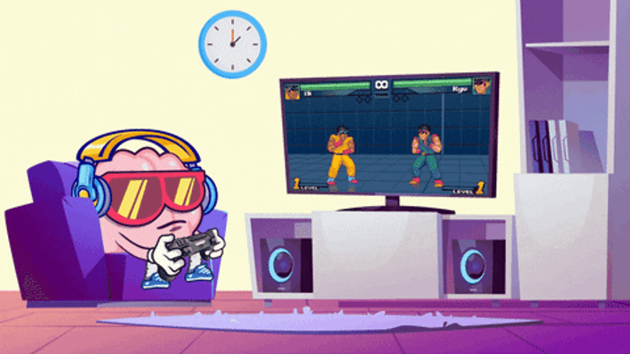 Animated Big Brain Game Time GIF