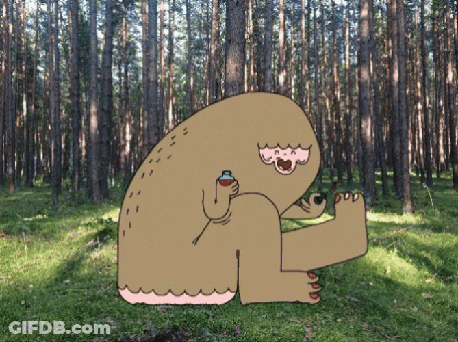 Animated Big Foot Polishing Nails GIF