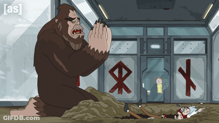 Animated Big Foot Praying GIF
