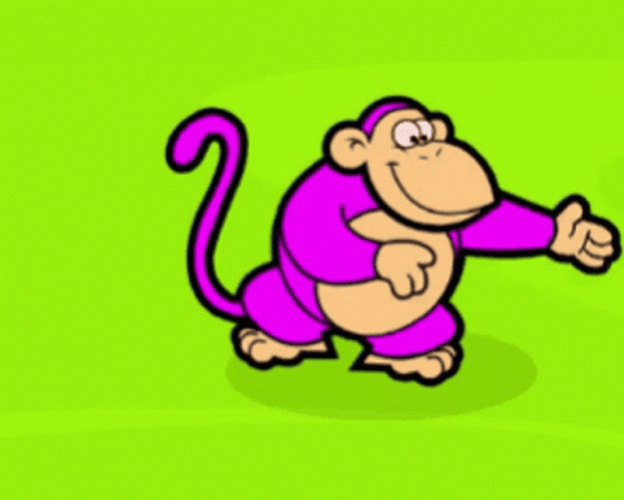 Animated Big Puple Monkey Dancing Swaying Arms GIF