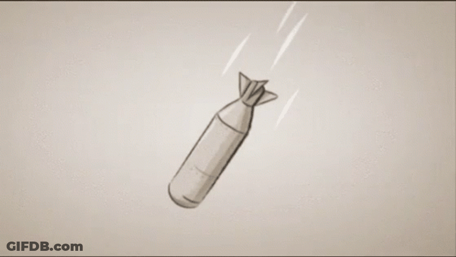 Animated Black And White Nuclear Bomb GIF