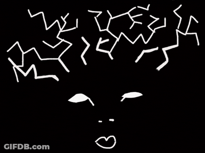 Animated Black Crazy Hair GIF