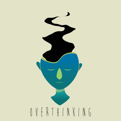 Animated Black Smoke Coming Out From Overthinking Head GIF