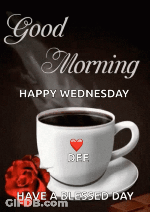 Animated Blessed Wednesday Lets Drink Coffee GIF