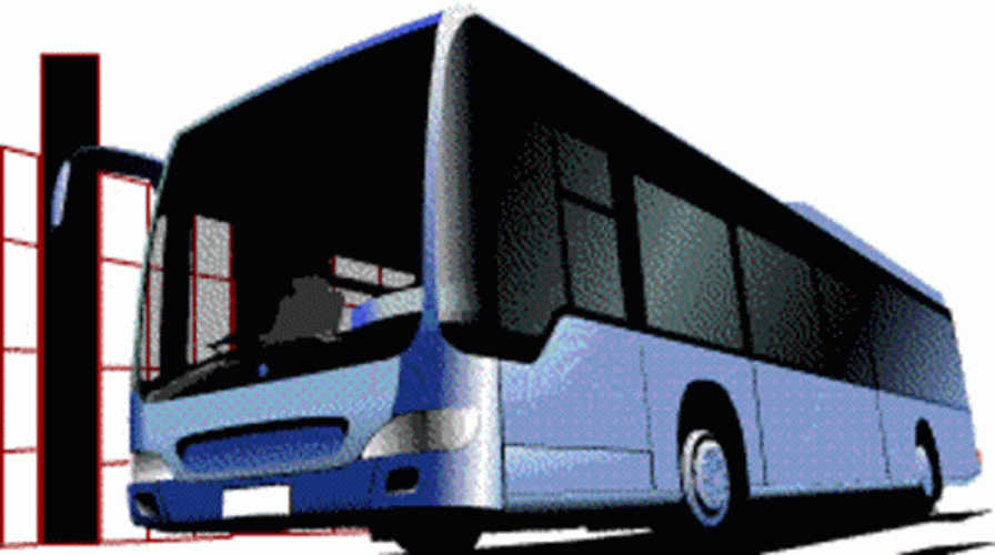 Animated Blue Bus Running Simulator GIF