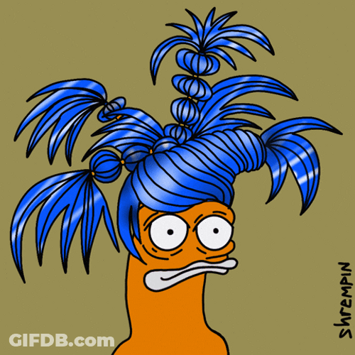 Animated Blue Crazy Hair GIF
