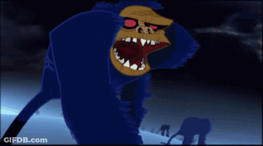 Animated Blue Gorilla Disintegrate GIF