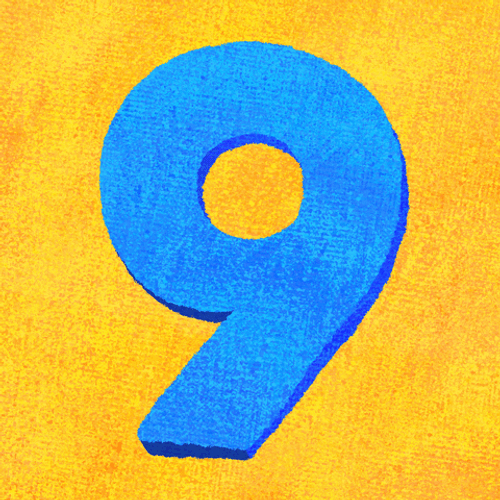 Animated Blue Number Nine GIF