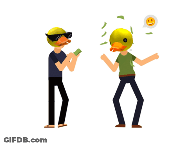 Animated Boss Makes A Dollar I Make A Dime Money Shower GIF