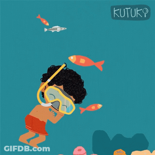 Animated Boy Underwater Diving GIF