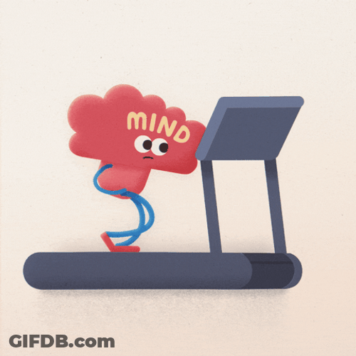 Animated Brain Running How Overthinking Looks Like GIF