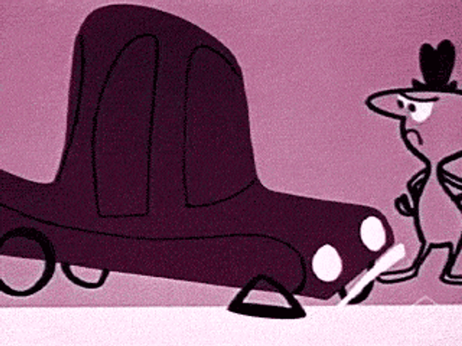 Animated Broken Car Got Kicked GIF