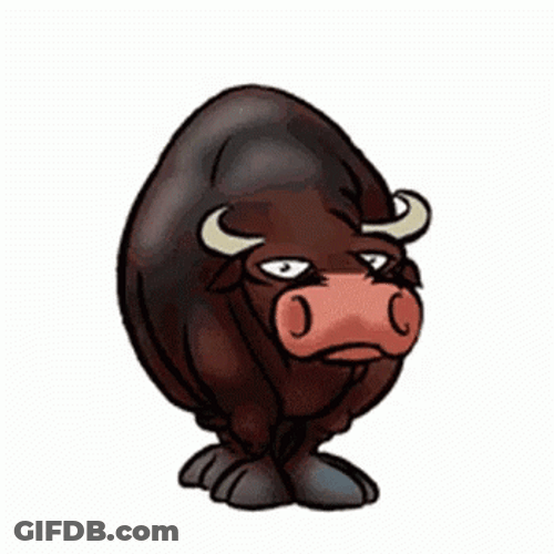 Animated Bull Wagging Its Tail GIF