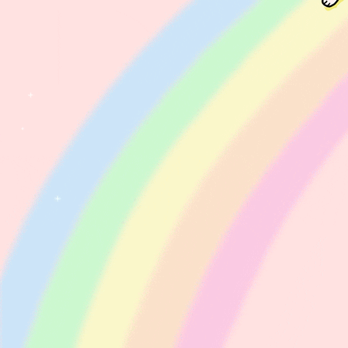 Animated Bulldog Sliding On Rainbow Slide GIF