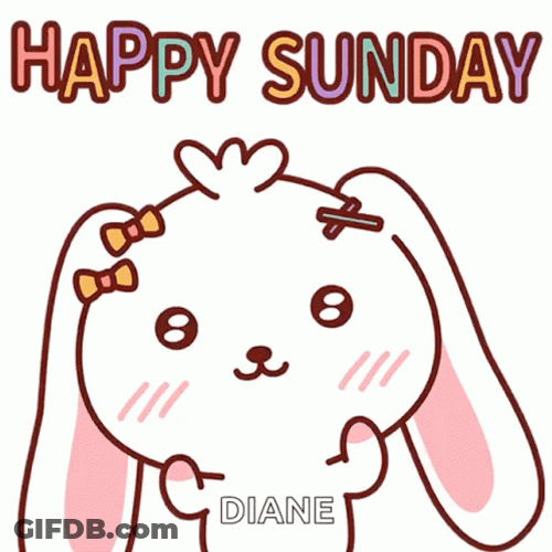 Animated Bunny Greeting Happy Sunday GIF