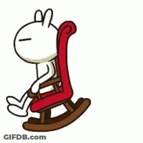 Animated Bunny Rocking Red Chair GIF