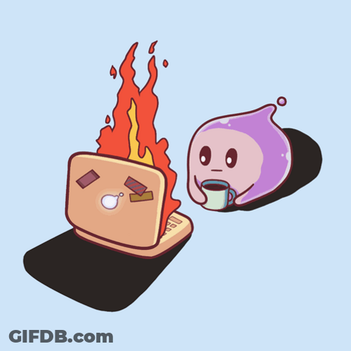 Animated Burning Computer GIF