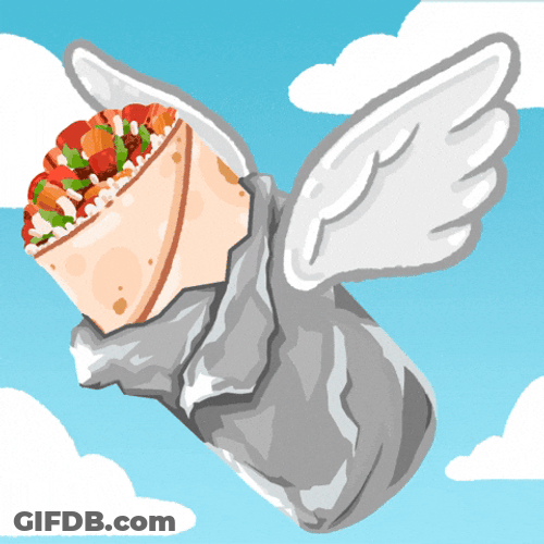 Animated Burrito With Wings GIF