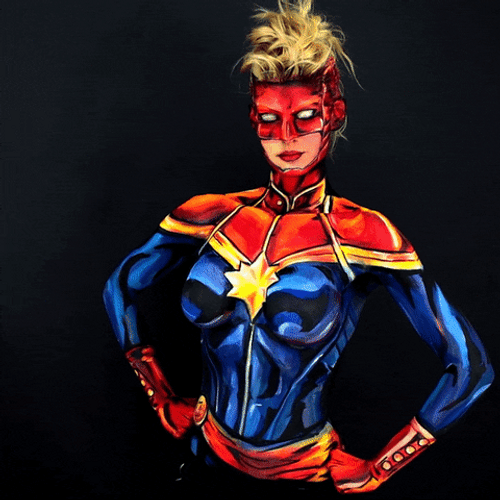 Animated Captain Marvel Salute GIF