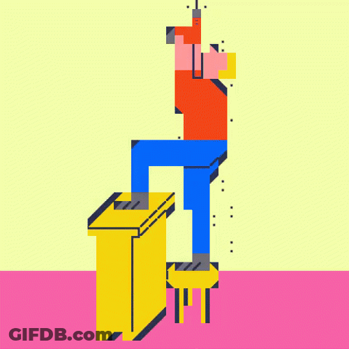 Animated Carpenter Wall Drill Setup GIF
