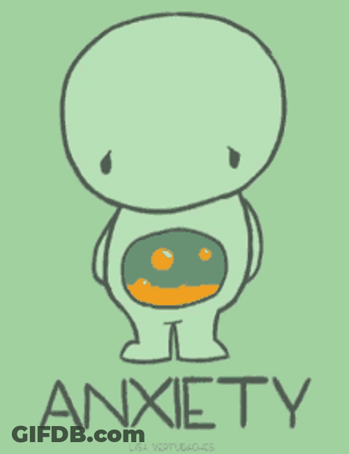 Animated Cartoon Upset Stomach Anxiety GIF