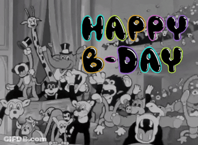 Animated Cartoon Vintage Birthday Celebration GIF