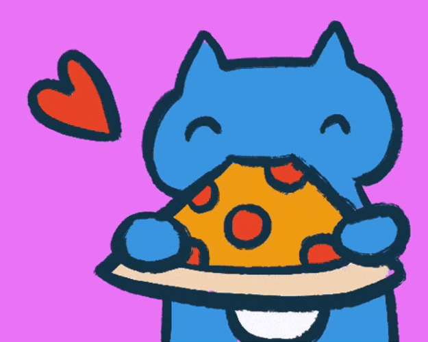Animated Cat Eat Pizza GIF