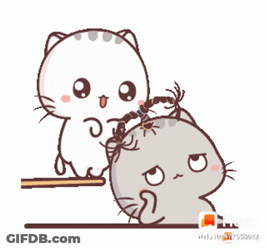 Animated Cat Pull Hair For Braids GIF