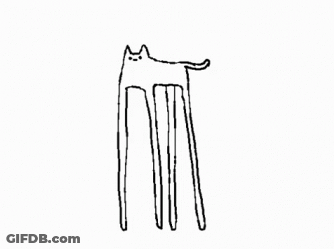 Animated Cat With Long Legs GIF