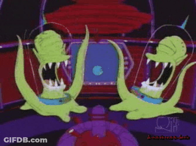 Animated Celebration Aliens Laughing  Simpsons GIF