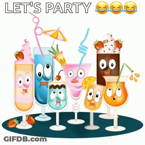 Animated Celebration Cocktails Drink Party GIF