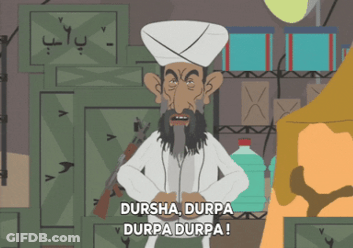 Animated Celebration South Park Bin Laden GIF
