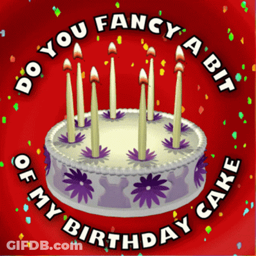 Animated Celebration Spinning Birthday Cake GIF