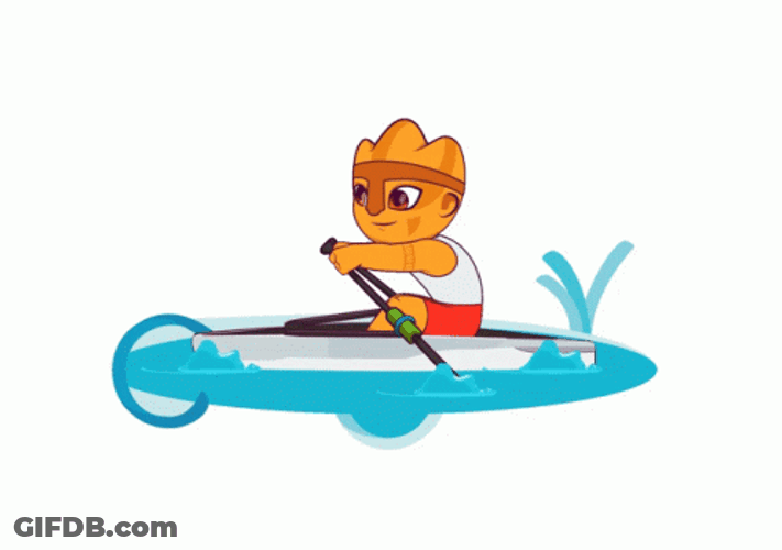 Animated Character Row The Boat Fast GIF