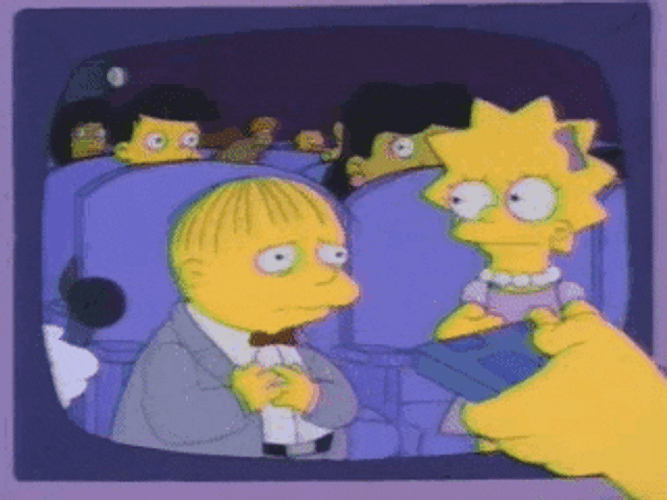 Animated Characters Ralph Wiggum And Lisa Simpson Television GIF