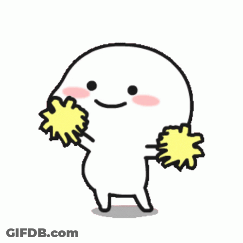 Animated Cheerleader Yellow Pompoms GIF