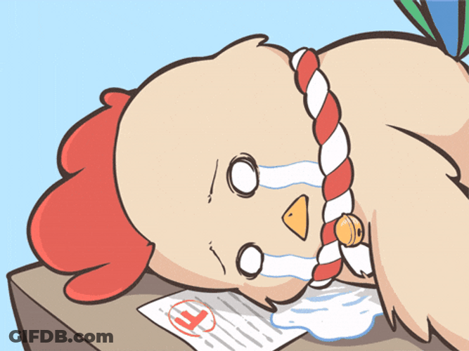 Animated Chicken Crying Failure In Test GIF