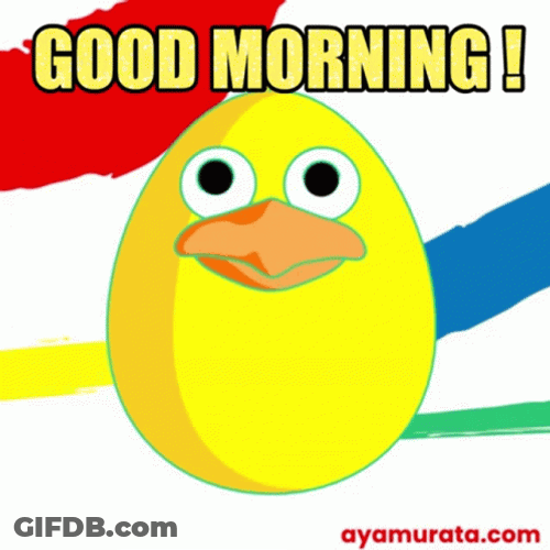 Animated Chicken Greets Good Morning GIF