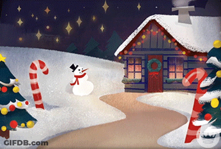 Animated Christmas Evening Stars Shining GIF