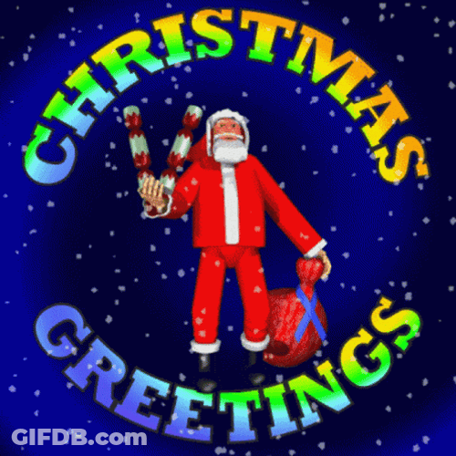 Animated Christmas Greetings With Santa GIF